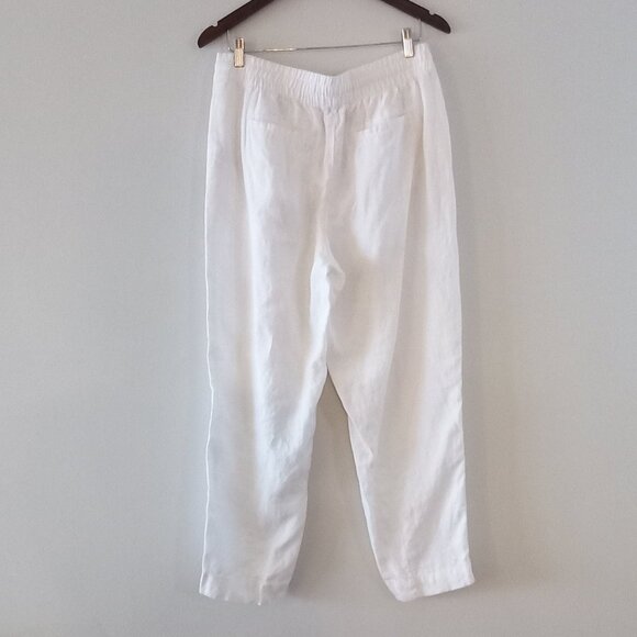 ATHLETA white linen elastic waist pants - Picture 7 of 9